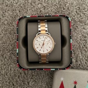 Gold & Silver Fossil Watch